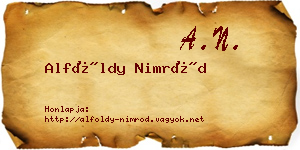 Alföldy Nimród névjegykártya